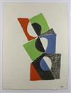 SONIA DELAUNAY Group of 4 color etchings from Juste Présent by Tristan Tzara.